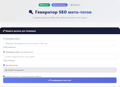 Генератор мета-тегов